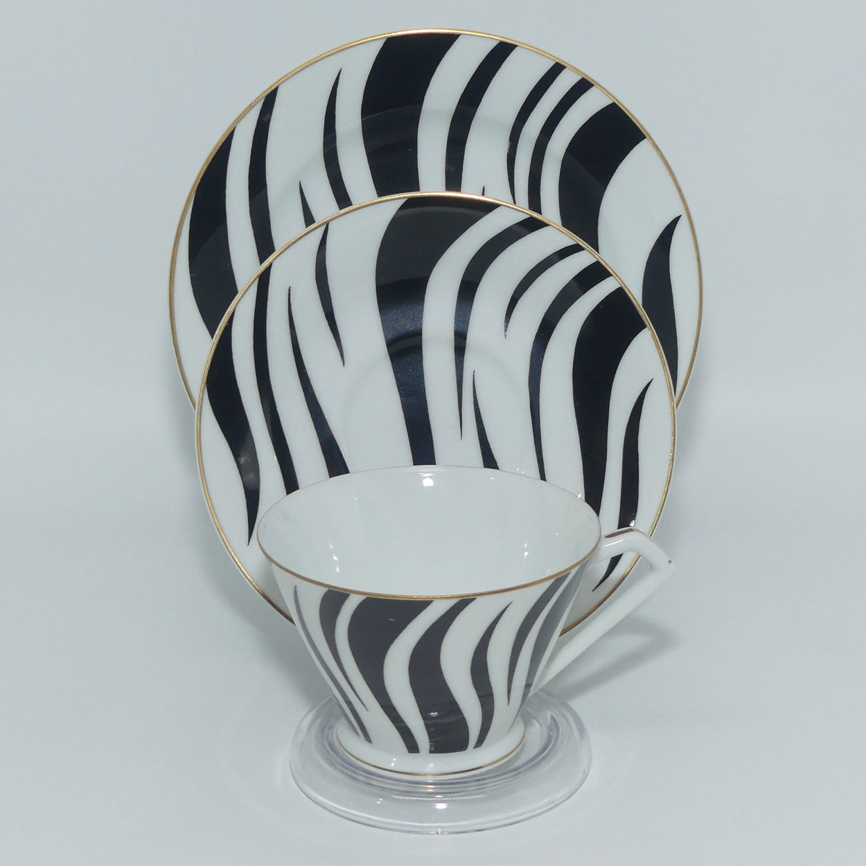 Vintage Retro Noritake Japan Zebra pattern trio | Black Vintage Retro Noritake Japan Zebra pattern trio | Black