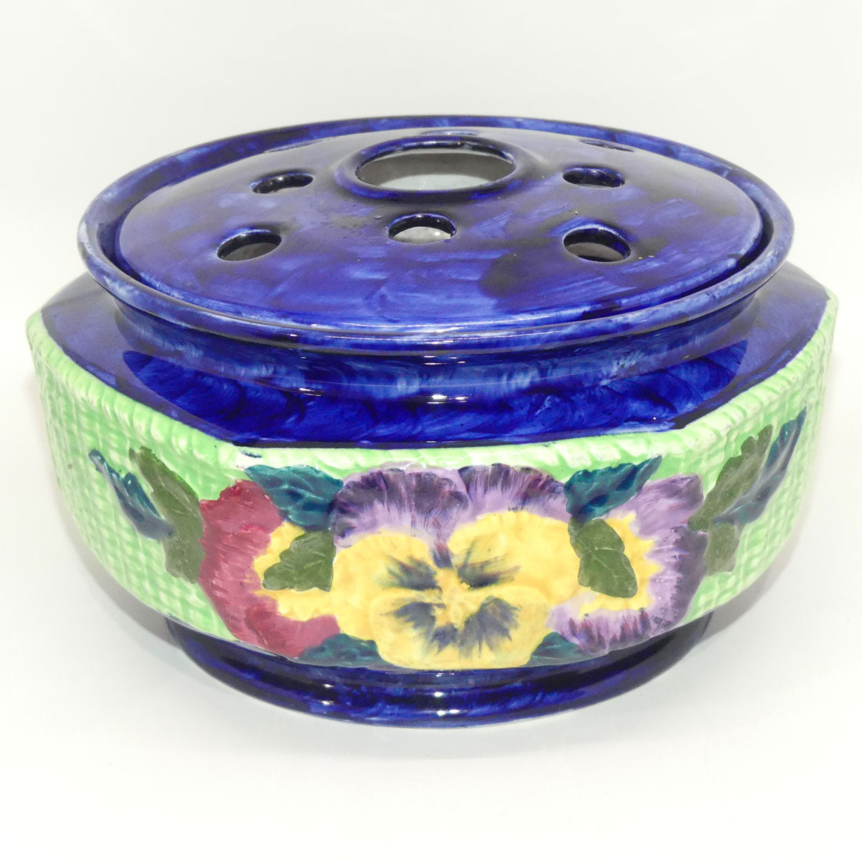 maling-ringtons-ltd-pansy-pattern-flower-vase-with-insert-squat