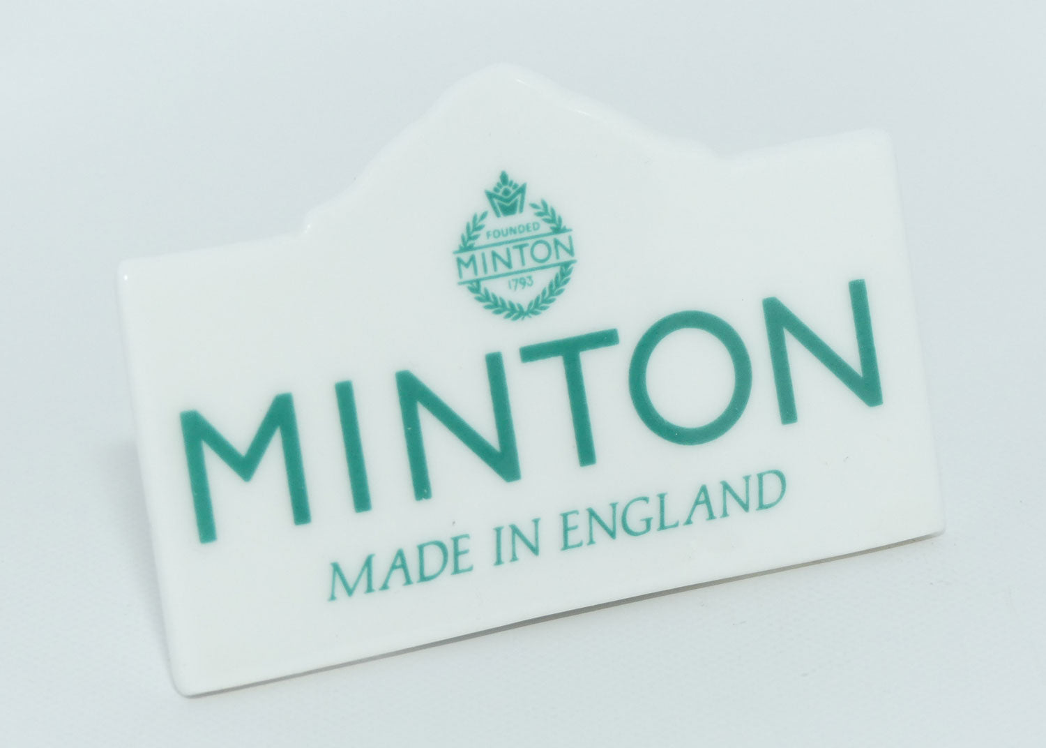 Minton Made in England retailer plaque