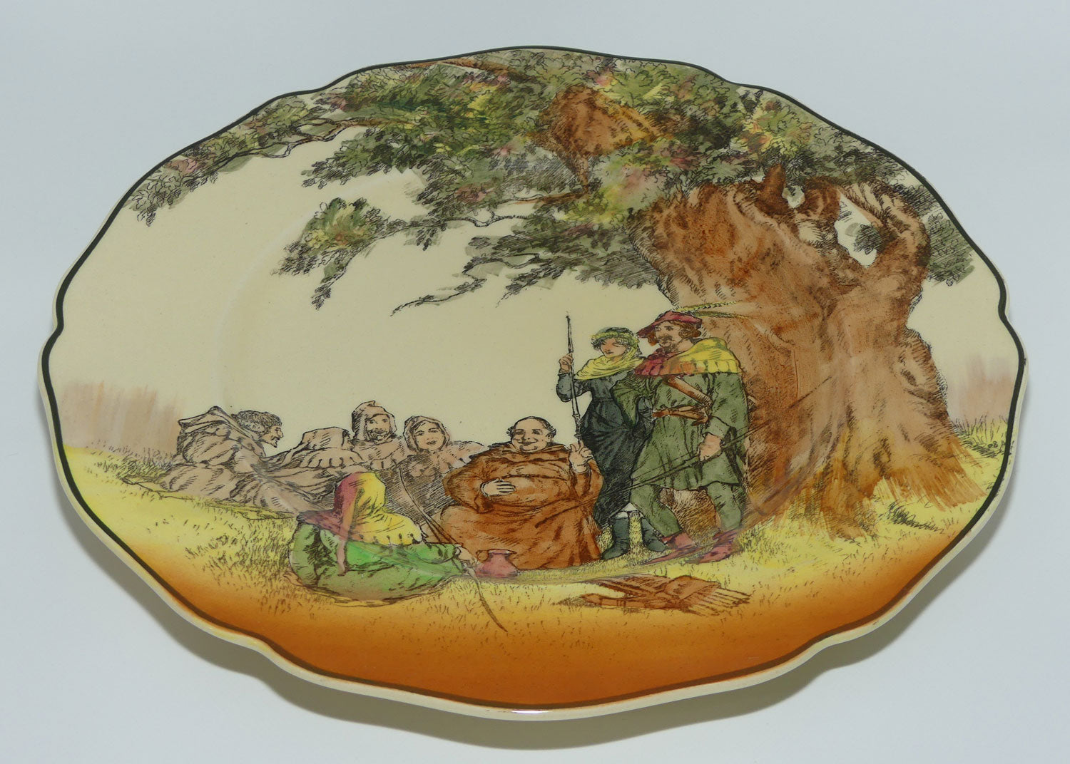 Royal Doulton Under the Greenwood Tree Leeds rack plate D6094 #1 | Mostly brown outfits