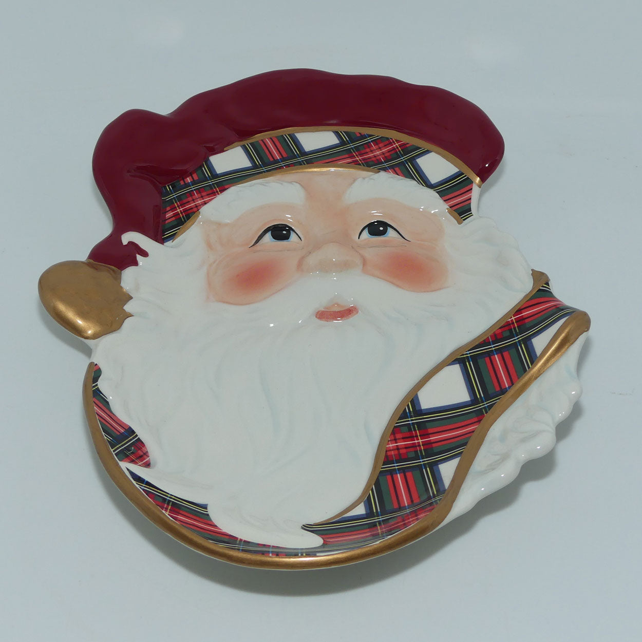 Waterford Holiday Heirlooms | Plaid Santa Plate and Mug set | Ltd Ed