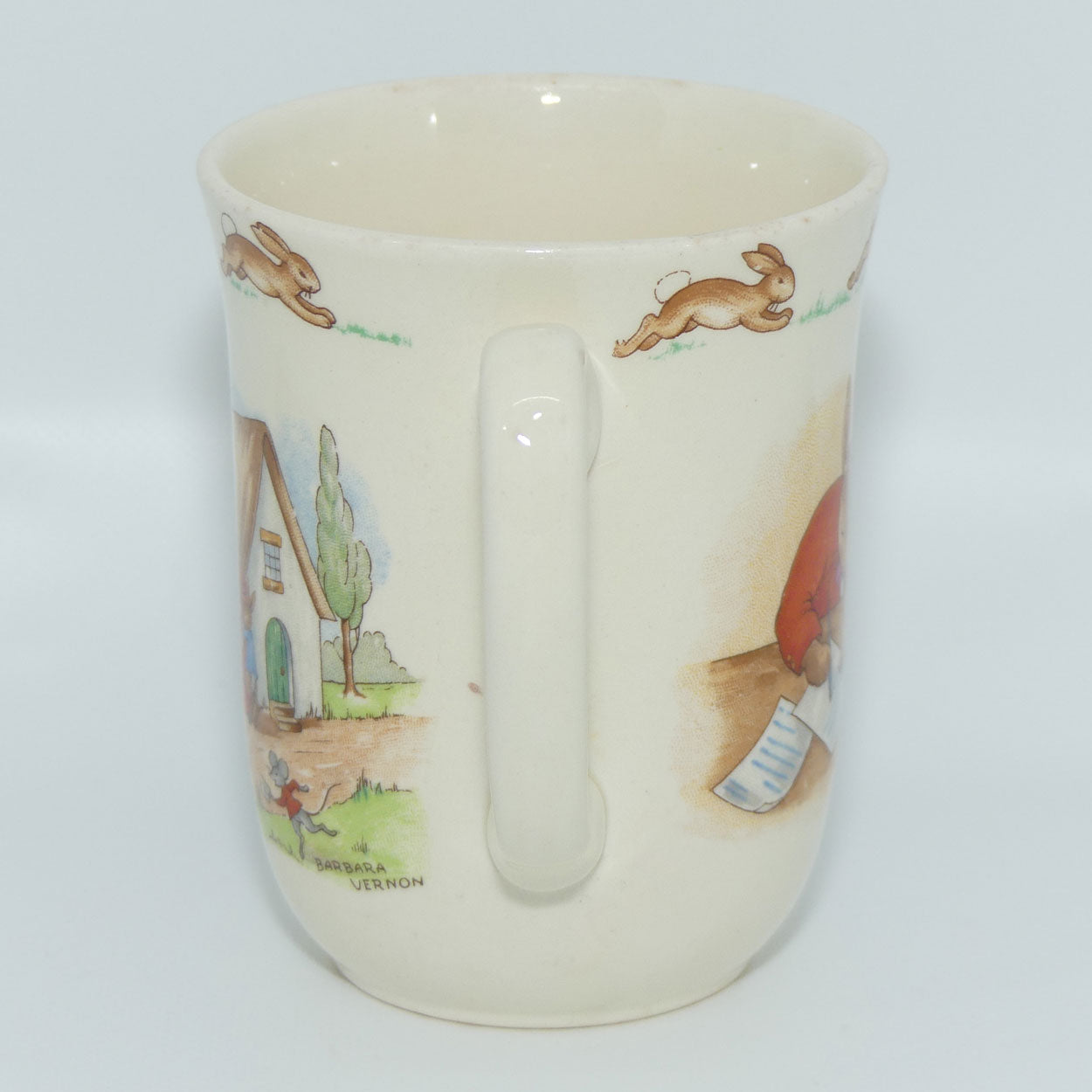 Royal Doulton Bunnykins Postman Delivering Letters | Writing Letters handled Don beaker | signed