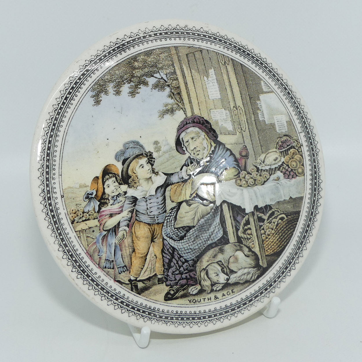 Kirkhams | Jesse Austin Engravings | Youth and Age pot lid