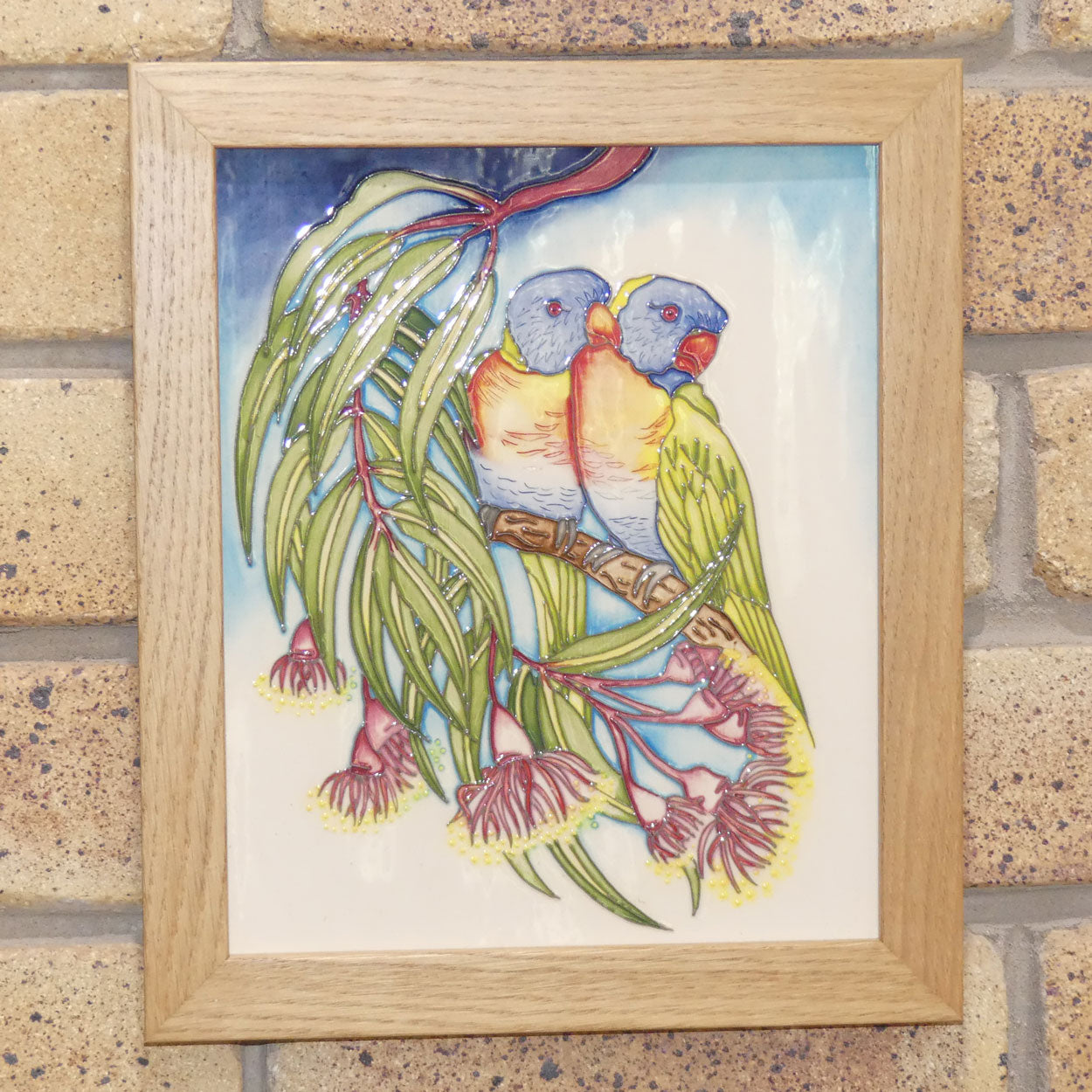 Moorcroft Pottery | Rainbow Lorikeets Plaque | Australian Exclusive