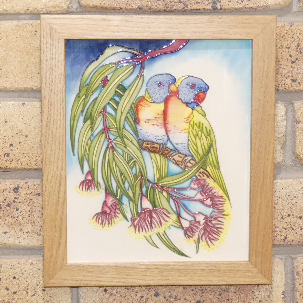 Moorcroft Pottery | Rainbow Lorikeets Plaque | Australian Exclusive