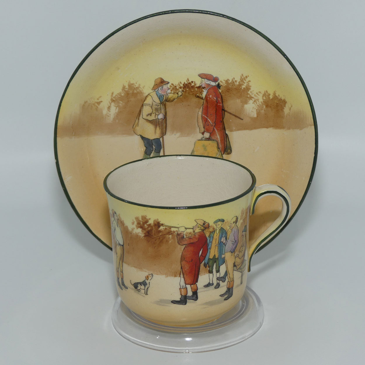 Royal Doulton Coaching Days tea duo D2716 | Rare Scenes