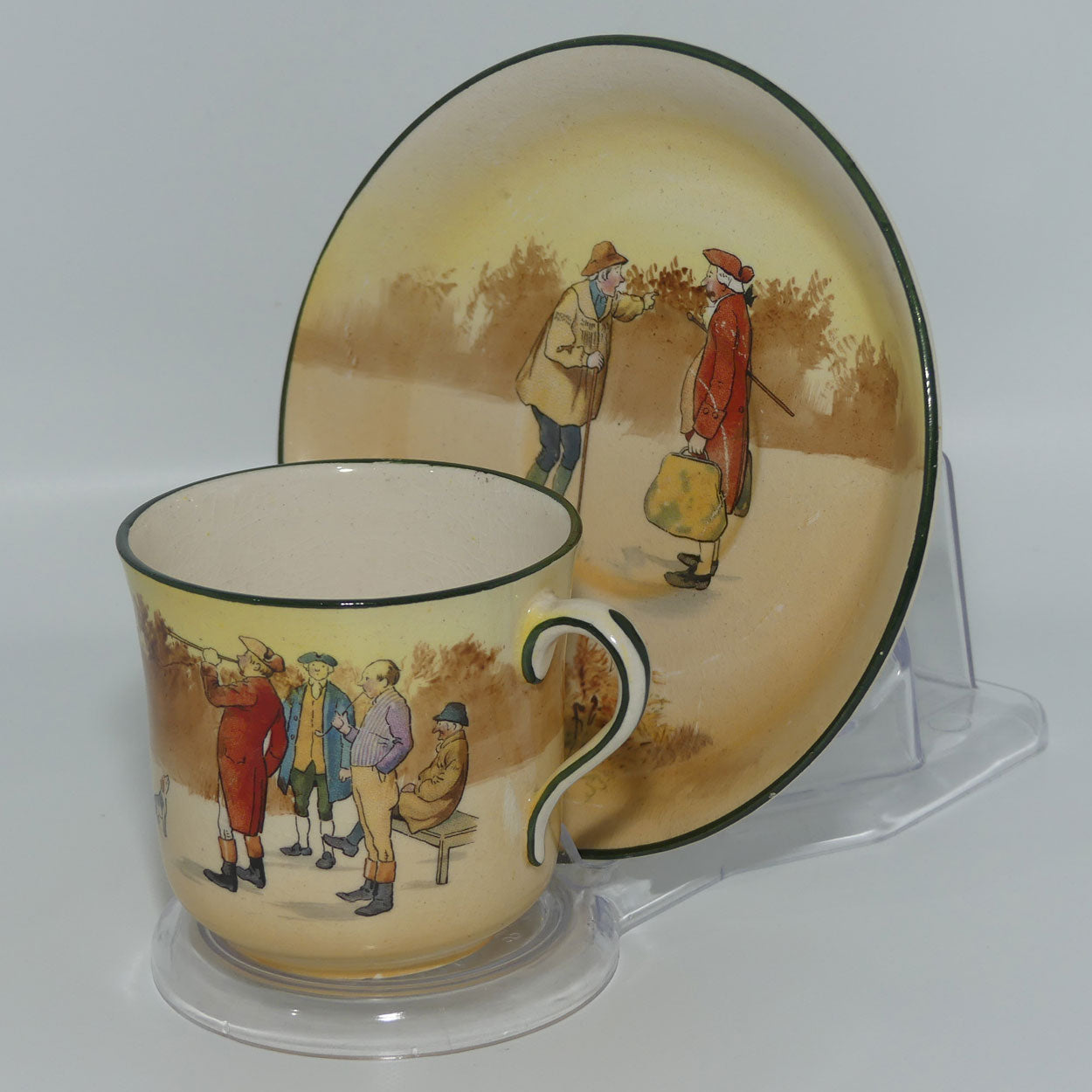 Royal Doulton Coaching Days tea duo D2716 | Rare Scenes