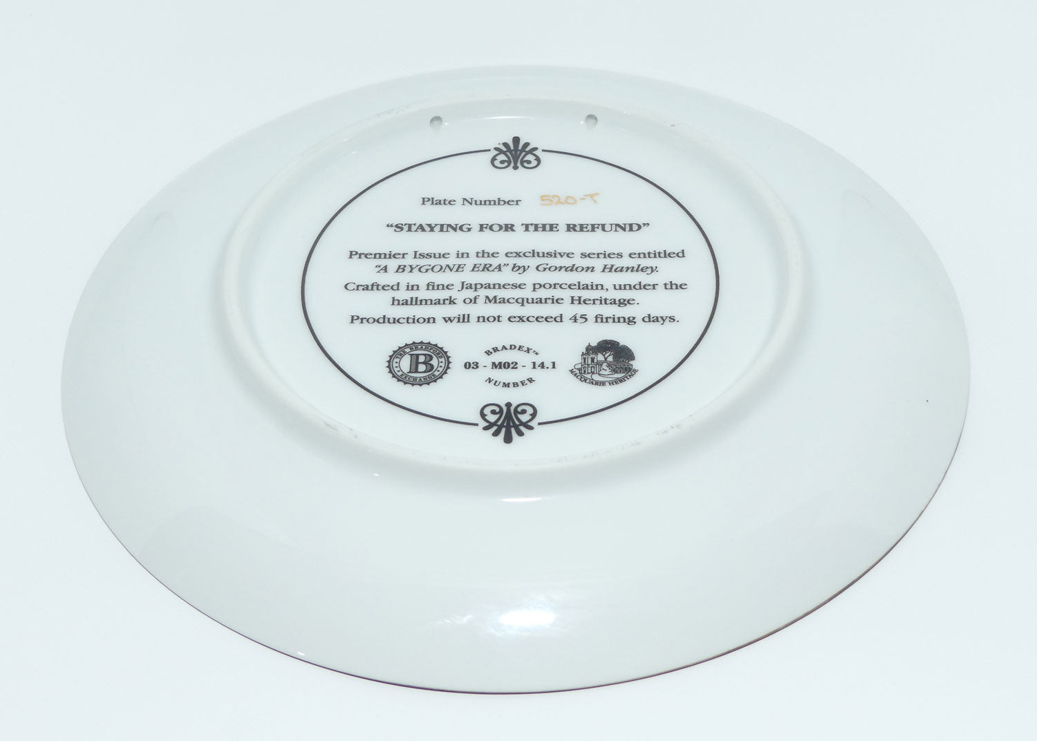 Bradex 03 M02 14.1 plate | Gordon Hanley | A Bygone Era | Staying for the Refund