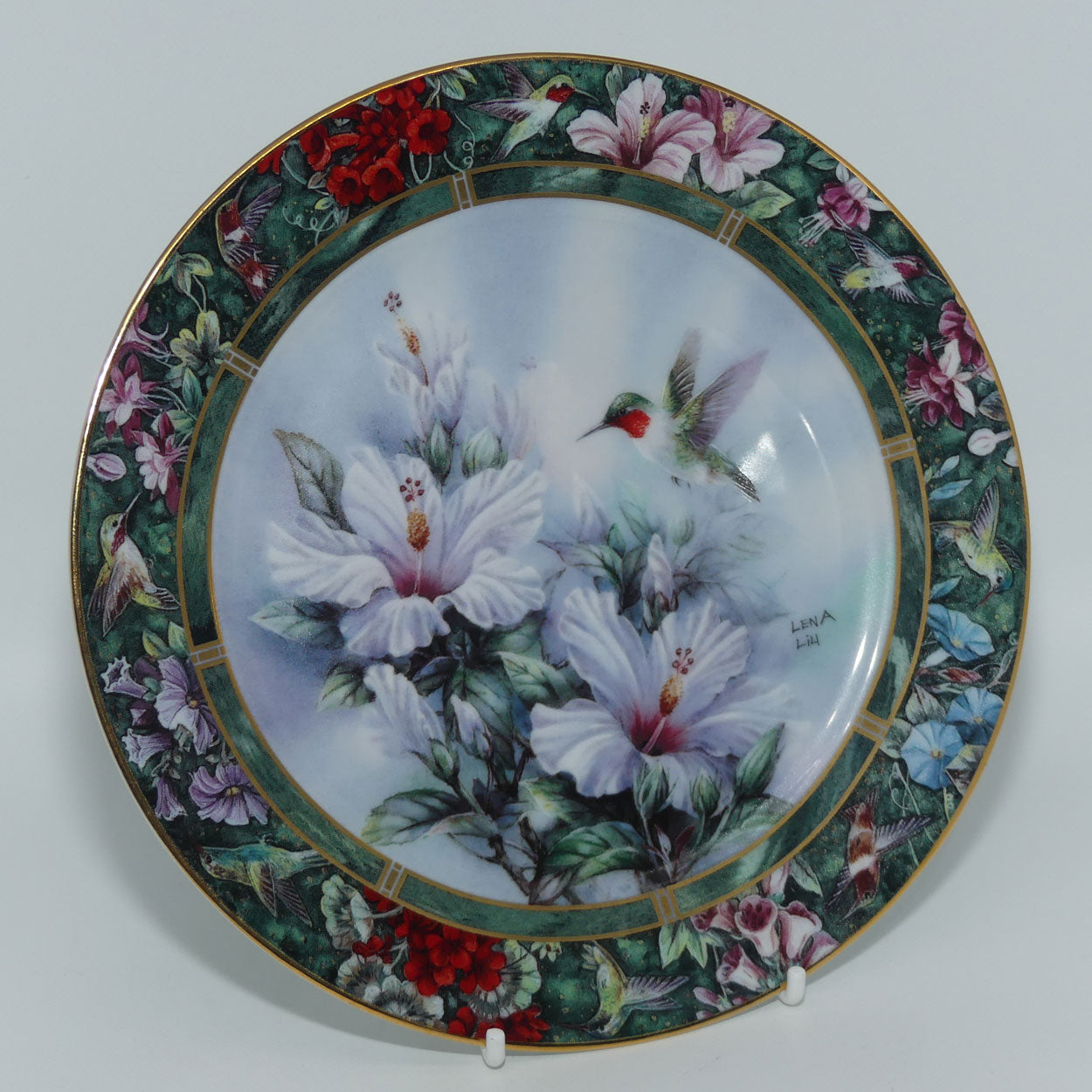 bradex-84-g20-71-1-plate-lena-lius-hummingbird-treasury-the-ruby-throated-hummingbird