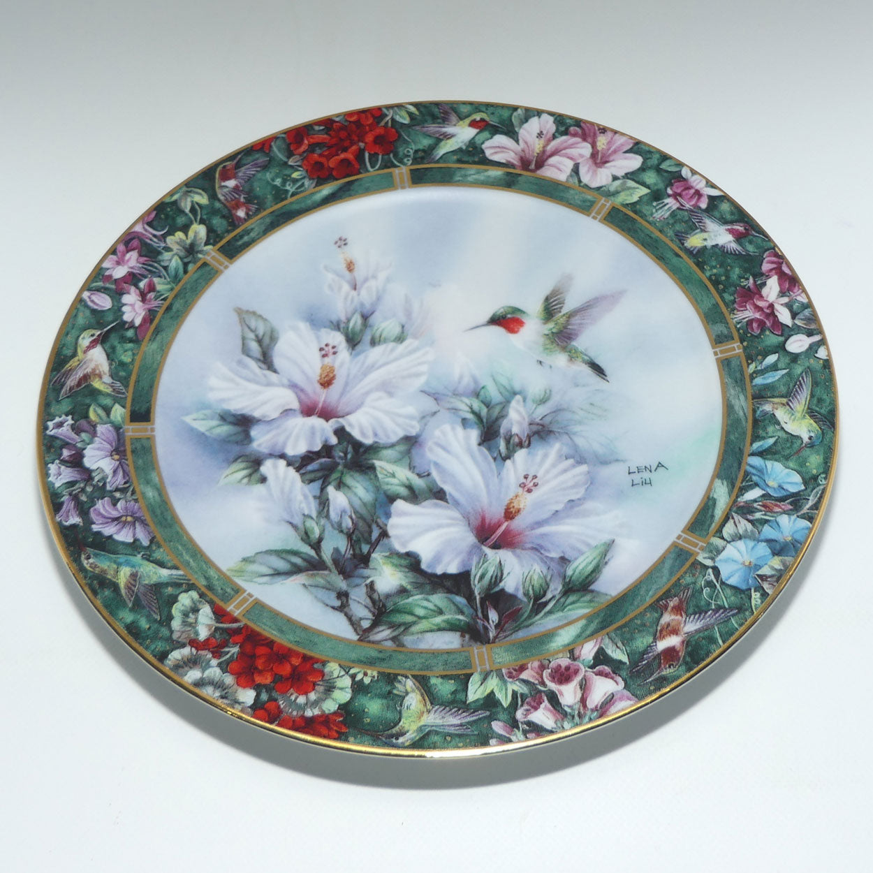 bradex-84-g20-71-1-plate-lena-lius-hummingbird-treasury-the-ruby-throated-hummingbird