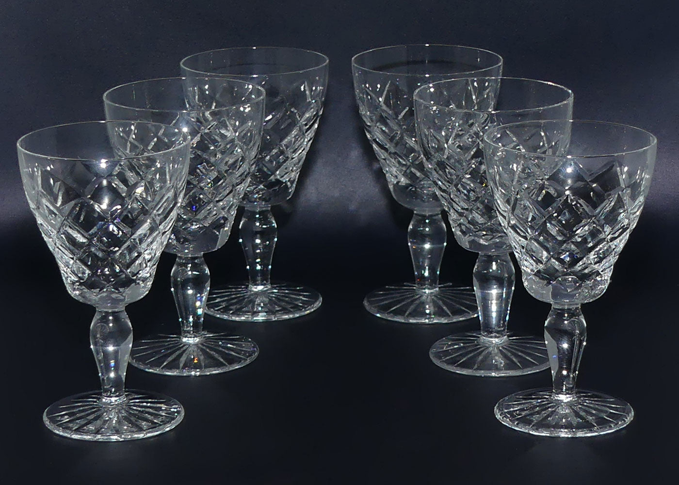 Fine quality Diamond cut Sherry glasses | Star to base | set 6 | 100ml