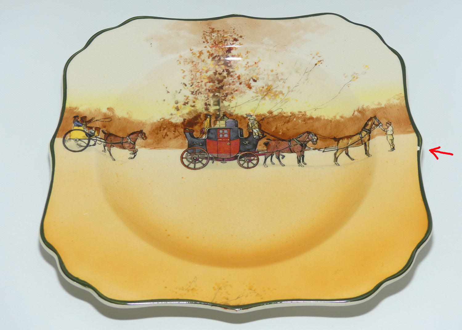 Royal Doulton Coaching Days square plate D2716