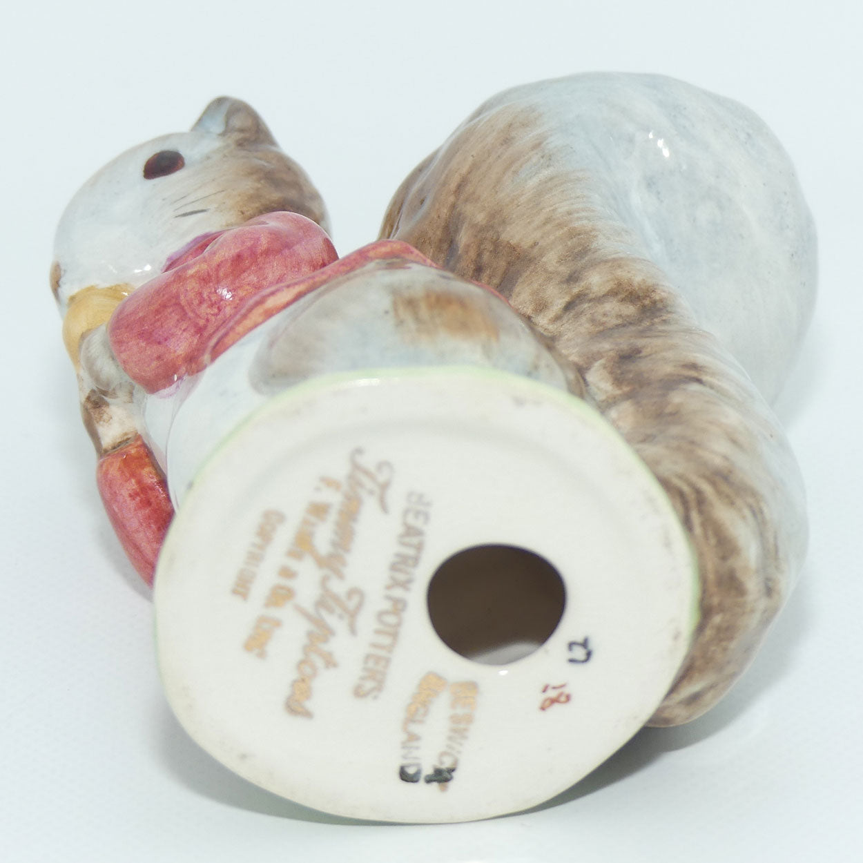 Beswick Beatrix Potter Timmy Tiptoes | Red Jacket | BP2a Gold Oval