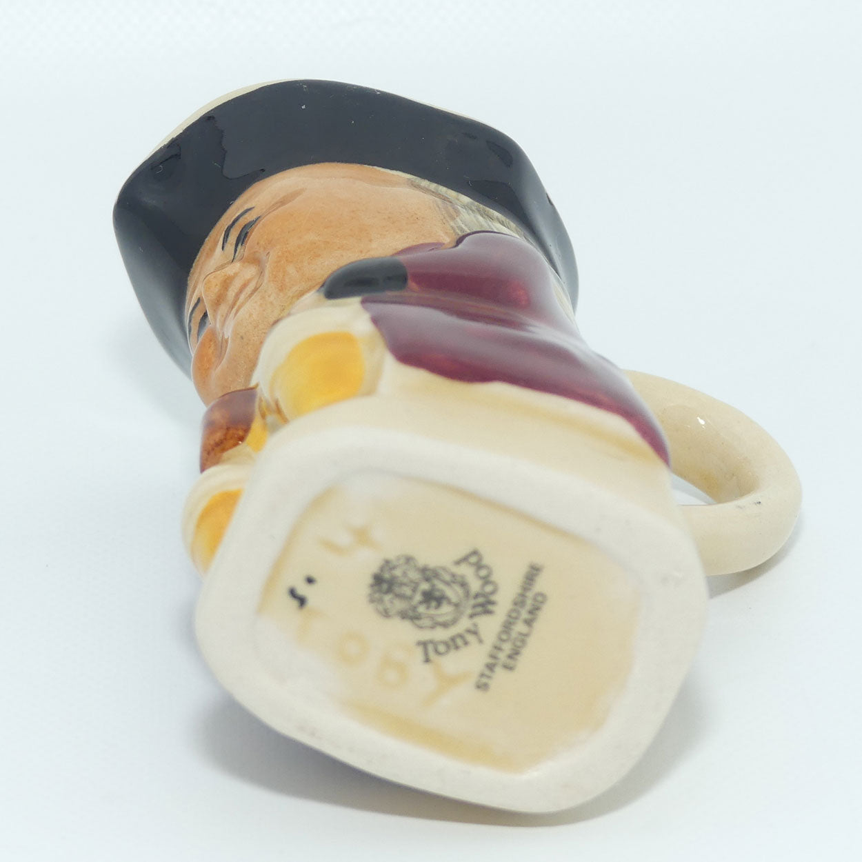 Tony Wood England Man with Maroon Coat small Toby Jug