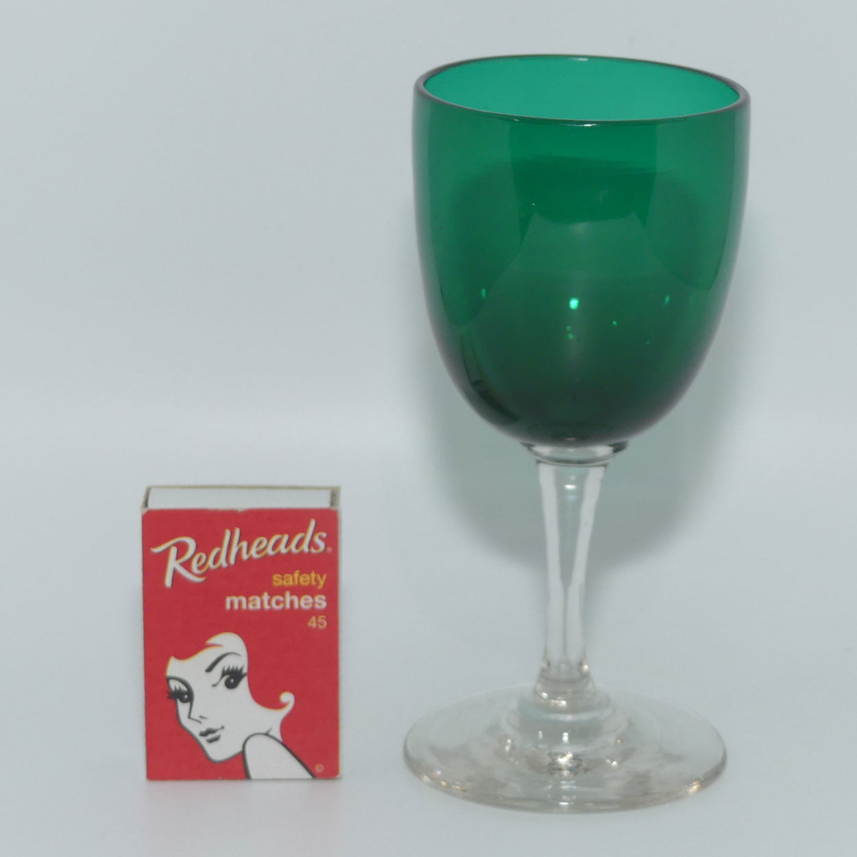 Victorian Bristol Green Wine glass c.1880