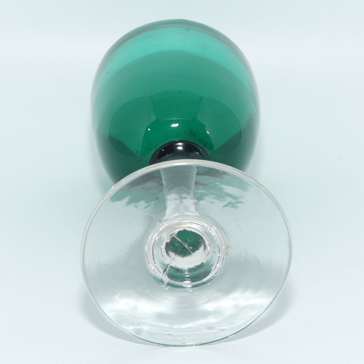 Victorian Bristol Green Wine glass c.1880