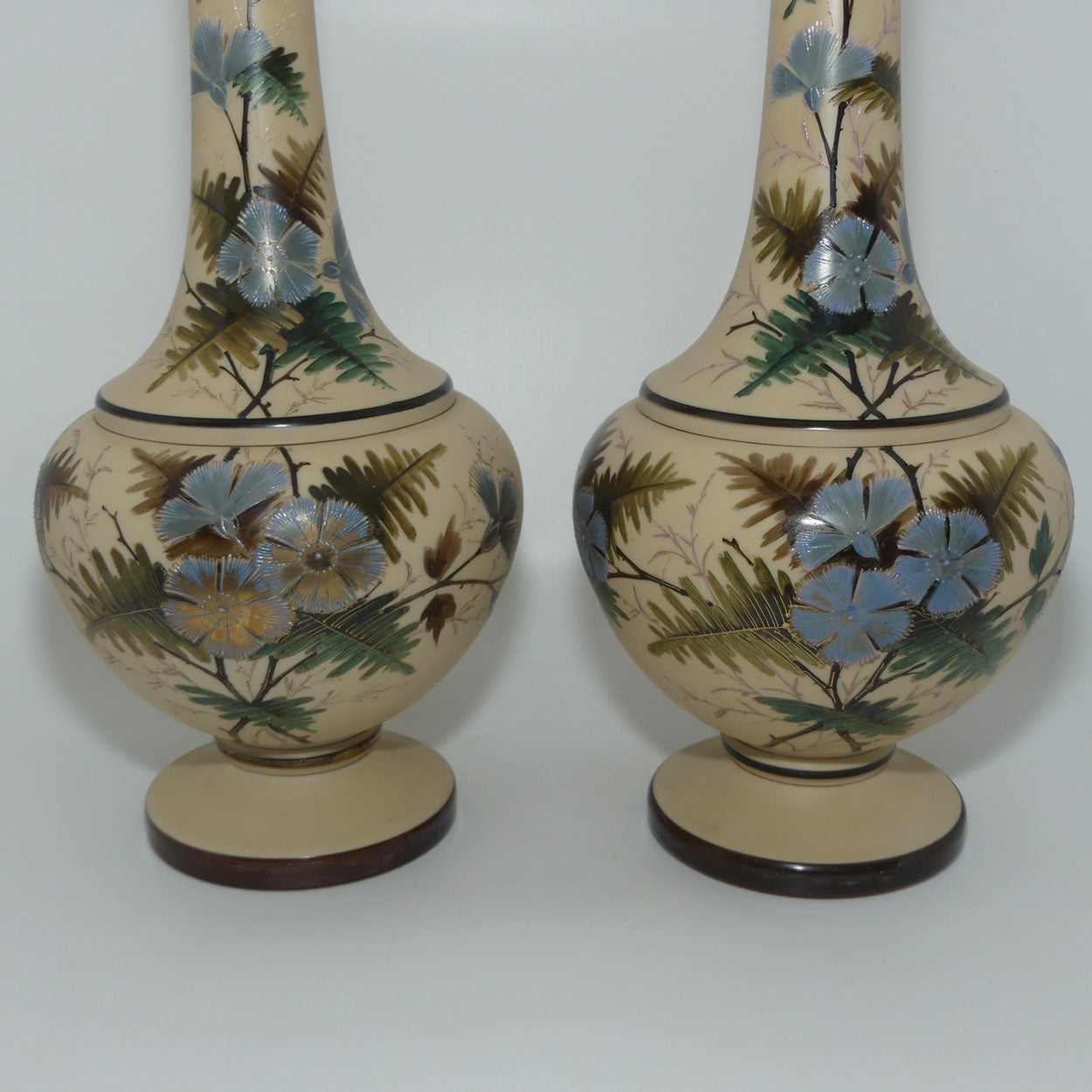 pair-tall-victorian-hand-painted-custard-glass-mantle-vases