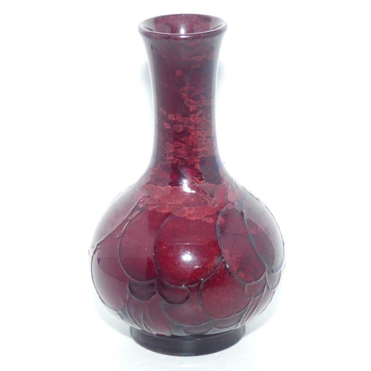 William Moorcroft Flambe Wisteria narrow neck bulbous vase