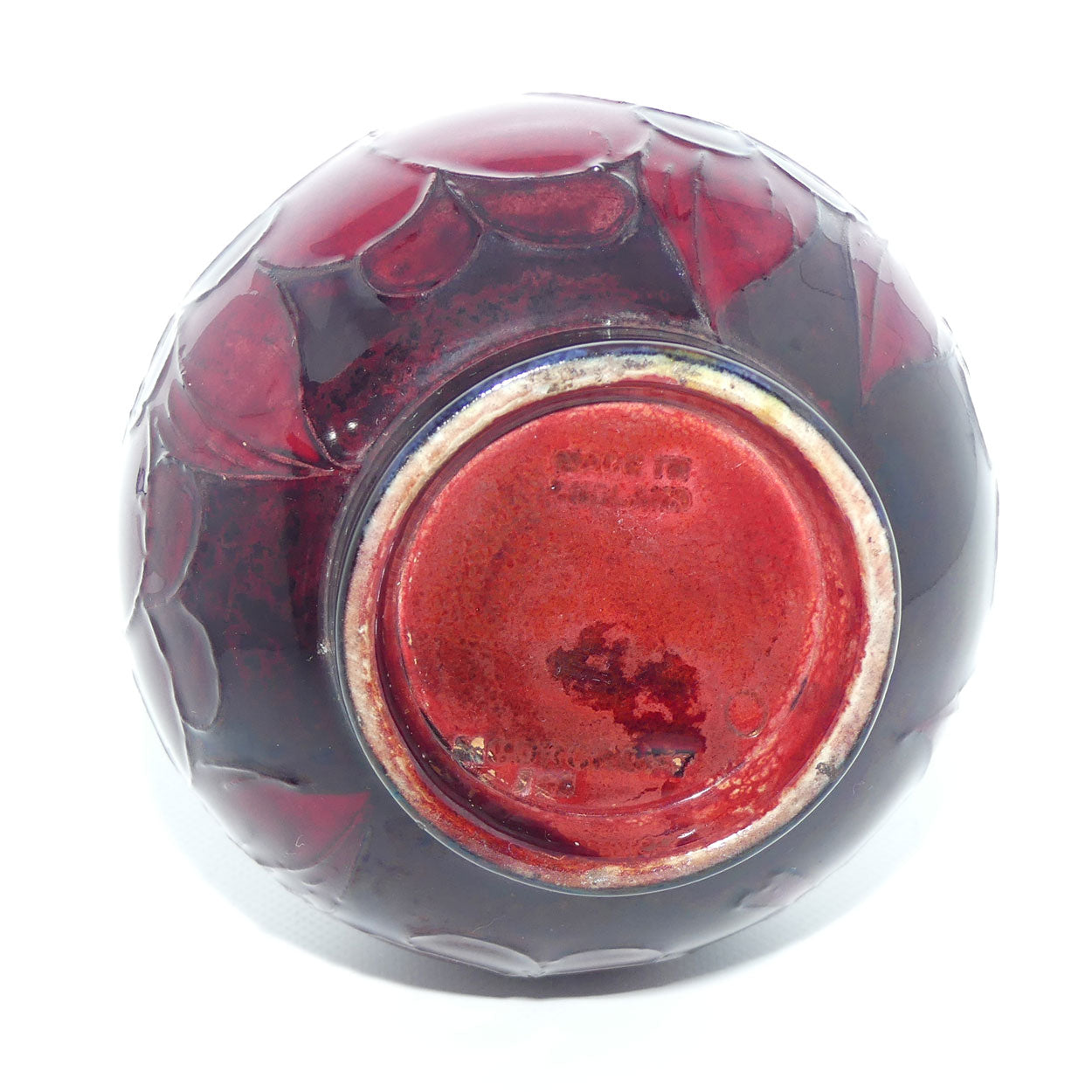 William Moorcroft Flambe Wisteria narrow neck bulbous vase