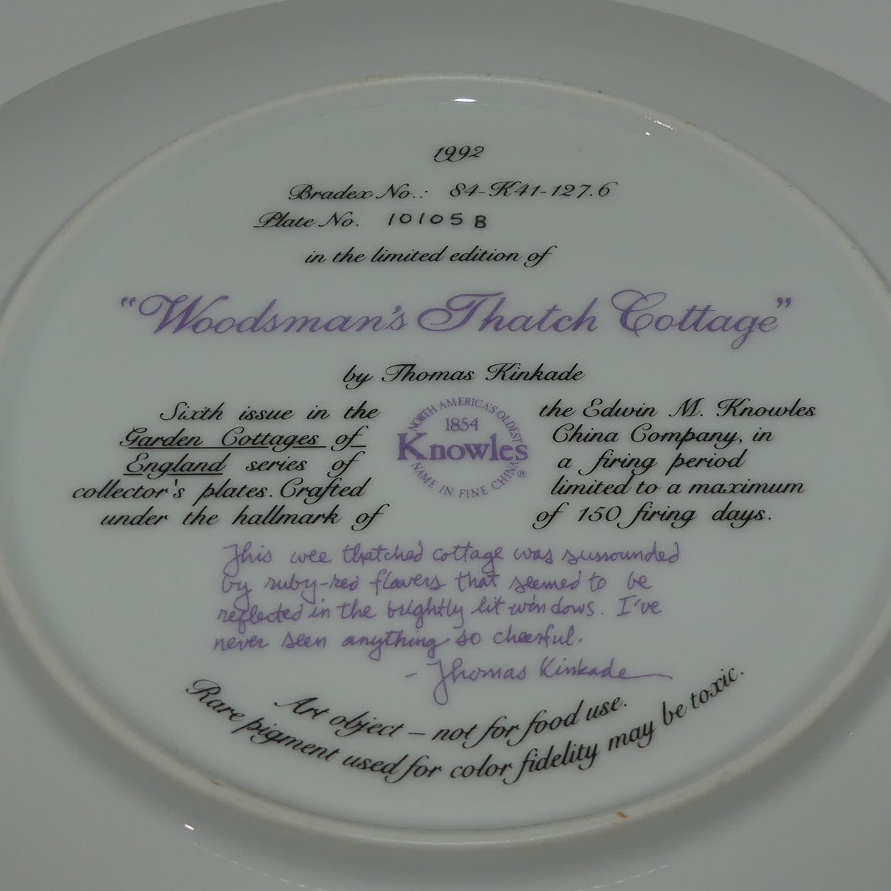 bradex-84-k41-127-6-plate-garden-cottages-of-england-woodsmans-thatch-cottage