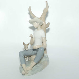 Nao by Lladro figure Boy Seated with Dog | Large | #0095