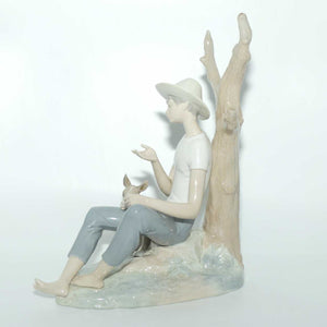 Nao by Lladro figure Boy Seated with Dog | Large | #0095