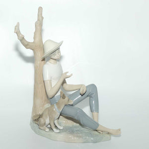 Nao by Lladro figure Boy Seated with Dog | Large | #0095