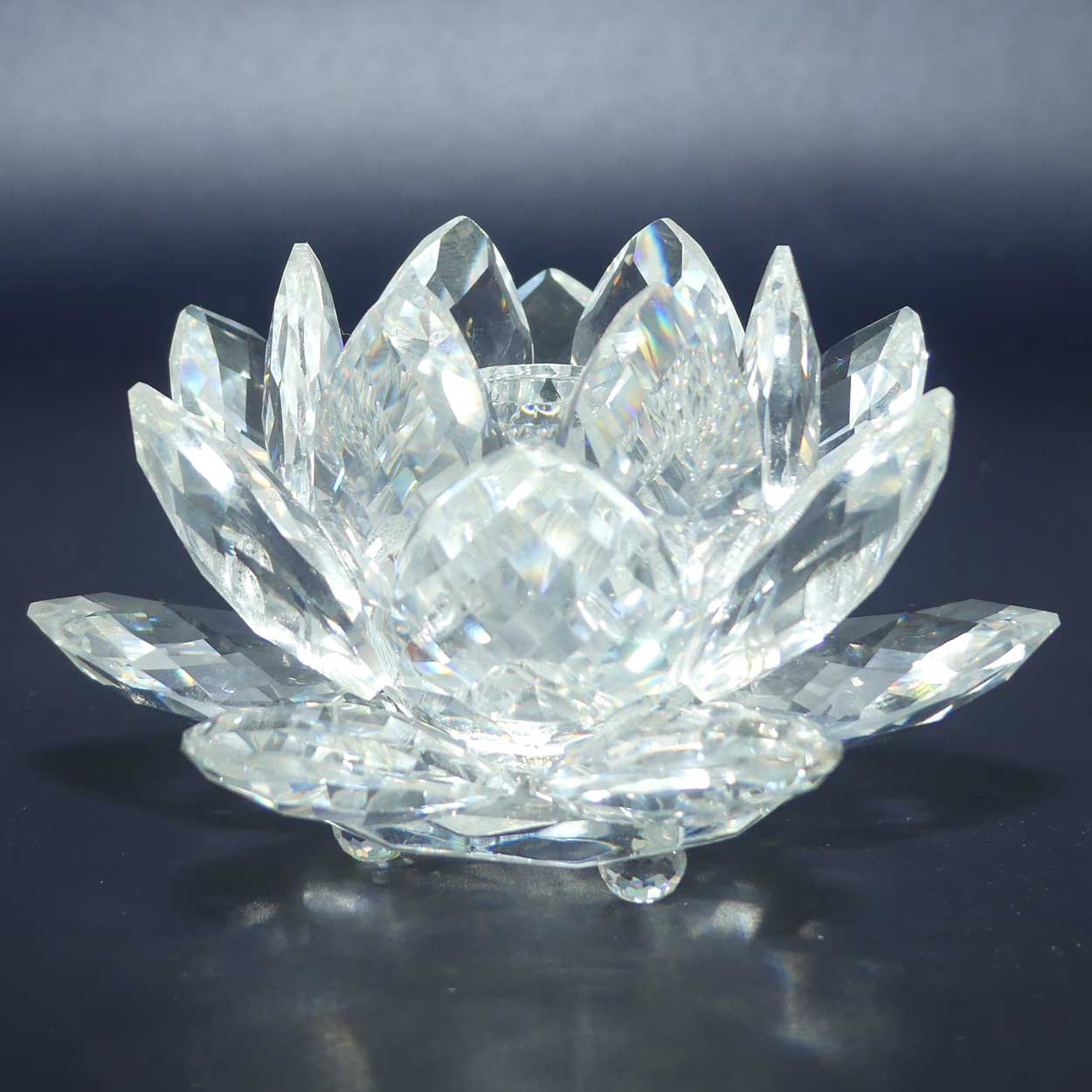 Swarovski Crystal #01001 | pair of Water Lily candleholders | no box