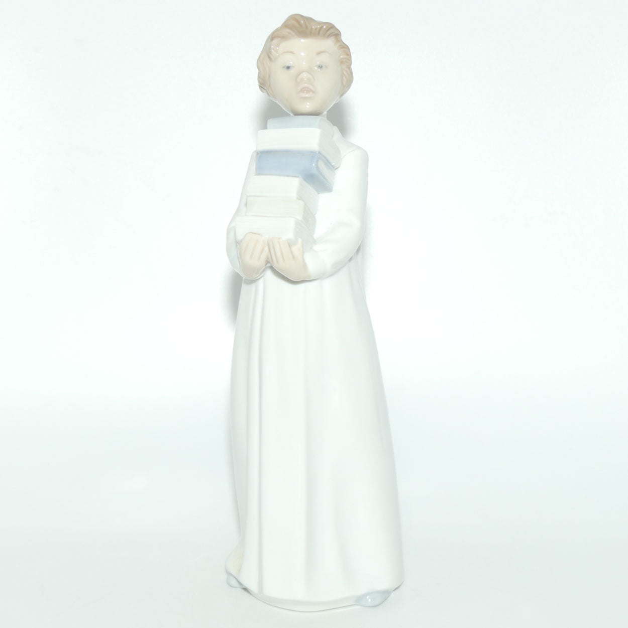 Nao by Lladro figure Boy in Nightshirt with Books | #0233 | #2