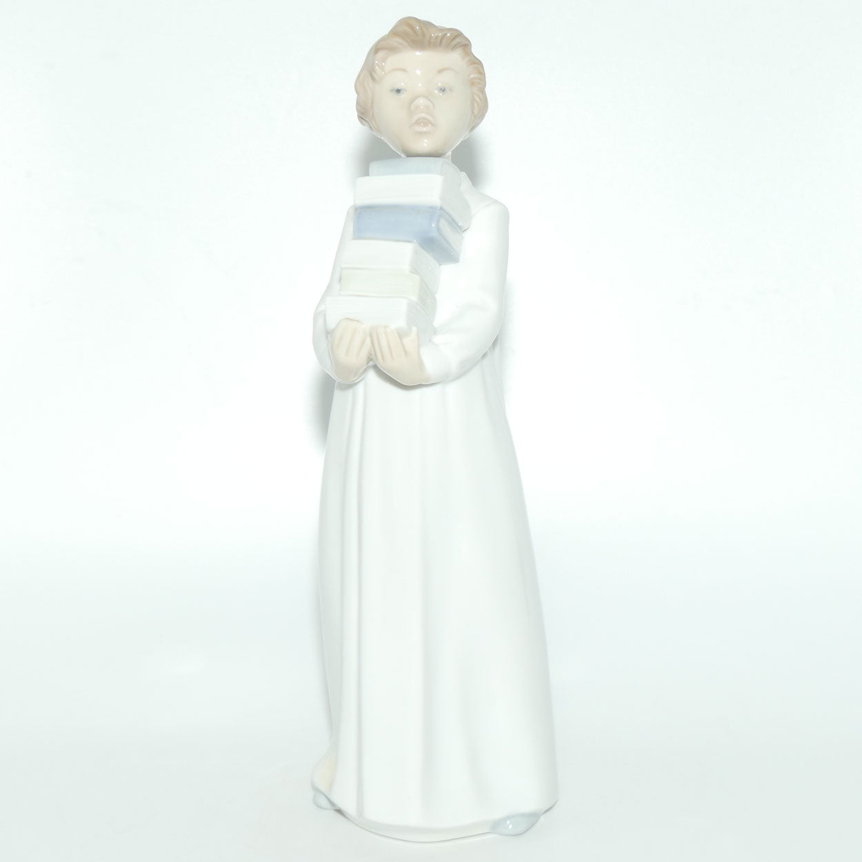 Nao by Lladro figure Boy in Nightshirt with Books | #0233 | #2