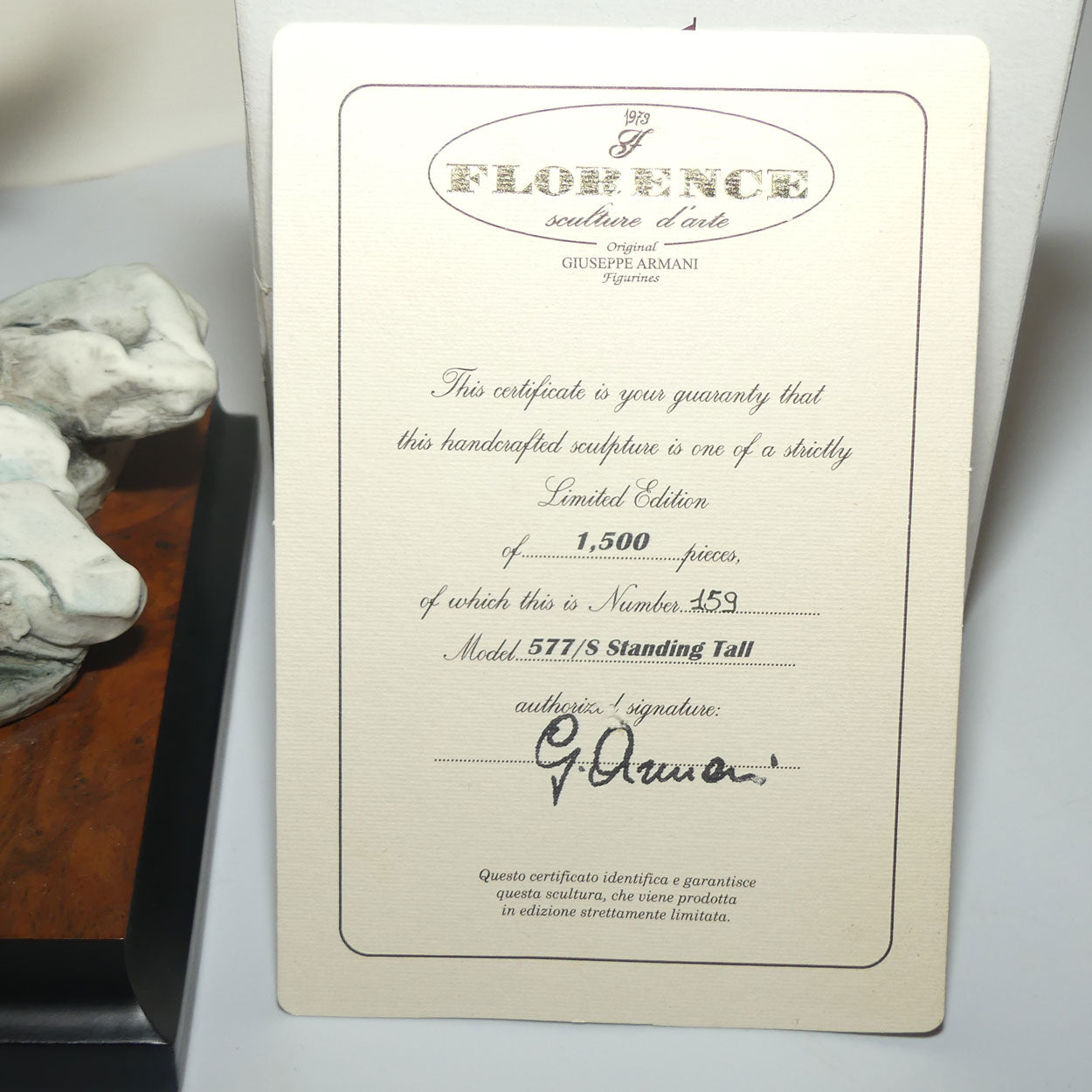 Giuseppe Armani Florence figure | 0577S | Standing Tall | Ltd Ed 159/1500 | figure + Cert