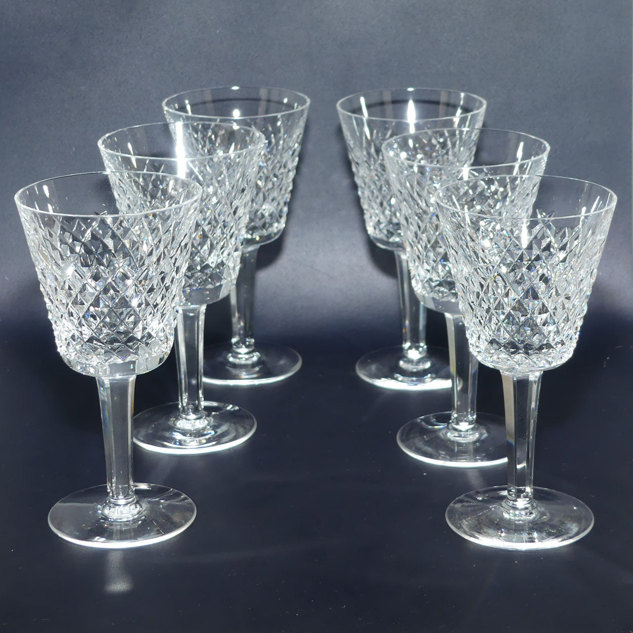 Waterford Crystal Alana pattern set of 6 Wine Glasses | 100ml