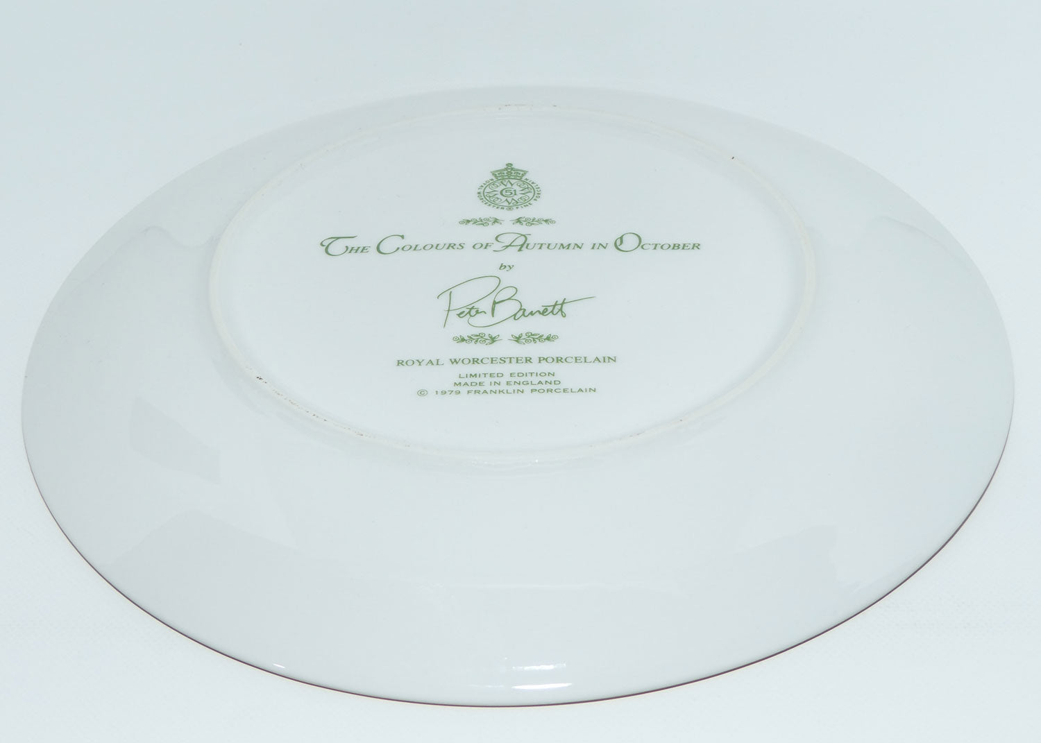 Royal Worcester for Franklin Porcelain | Peter Barnett | Months series | plate #10 | The Colours of Autumn in October