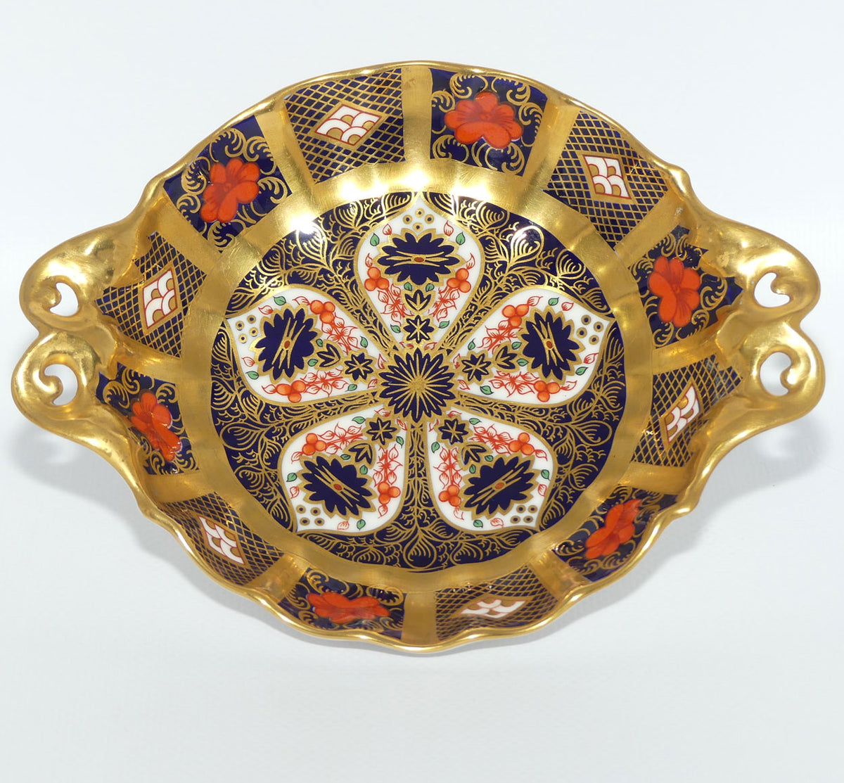 Royal Crown Derby Old Imari 1128 small footed and handled bowl | c.1992