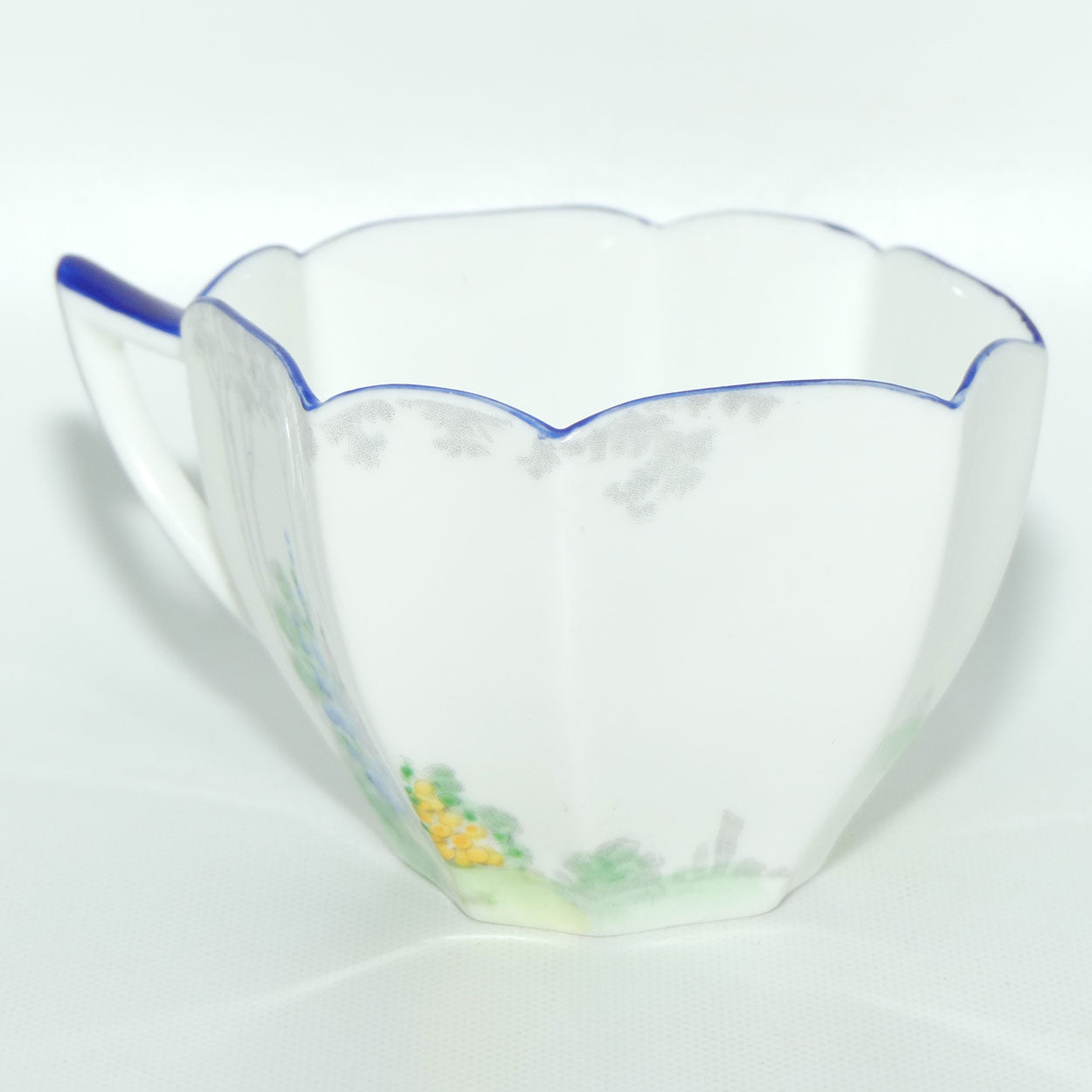 Shelley Queen Anne shape trio | Archway of Roses | Blue Trim | 11606