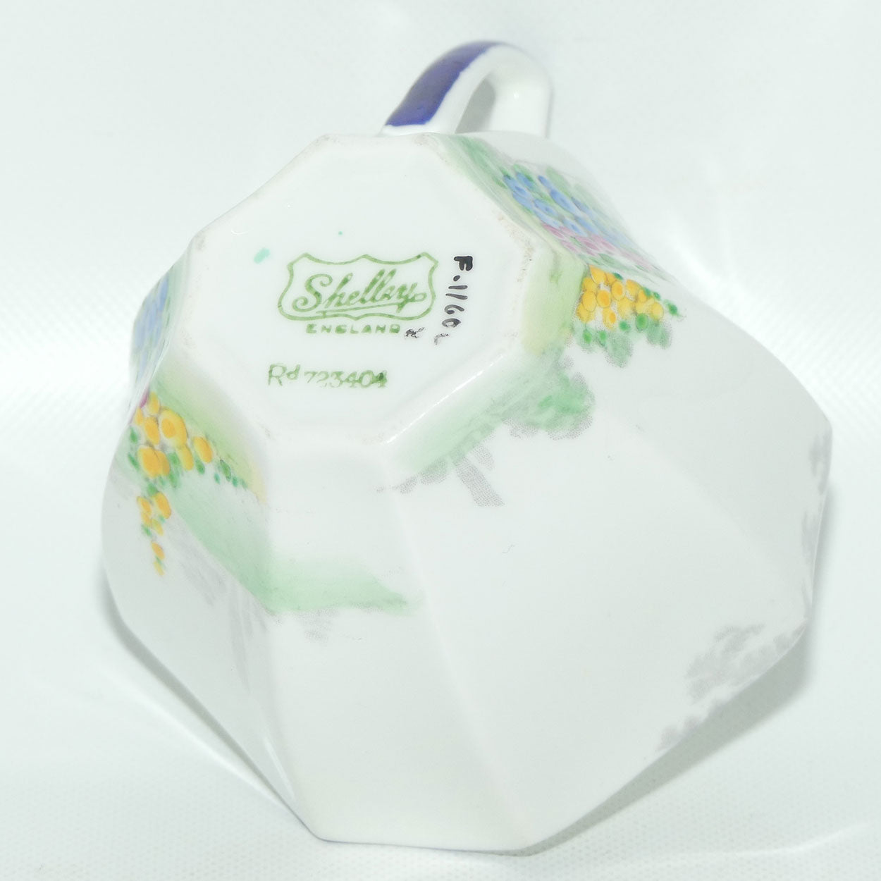 Shelley Queen Anne shape trio | Archway of Roses | Blue Trim | 11606