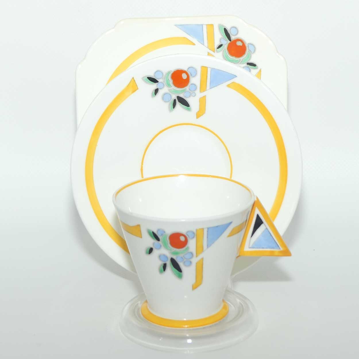 Shelley Mode shape Yellow and Blue J pattern trio | Pure Art Deco | 11778
