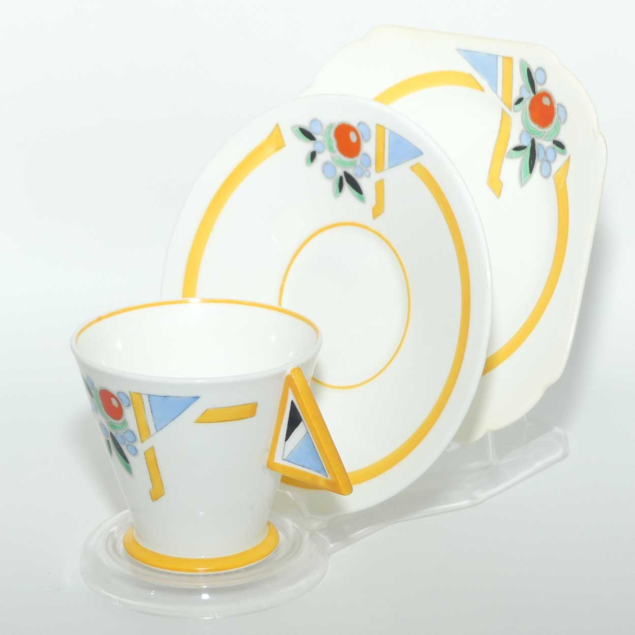 Shelley Mode shape Yellow and Blue J pattern trio | Pure Art Deco | 11778
