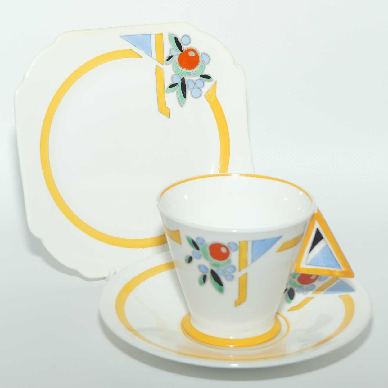 Shelley Mode shape Yellow and Blue J pattern trio | Pure Art Deco | 11778