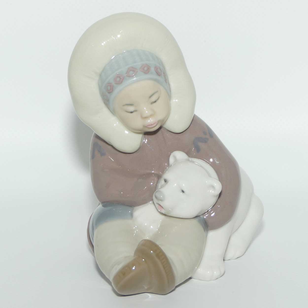 Lladro figure Eskimo | Eskimo Child with Polar Bear |  #1195 | #5