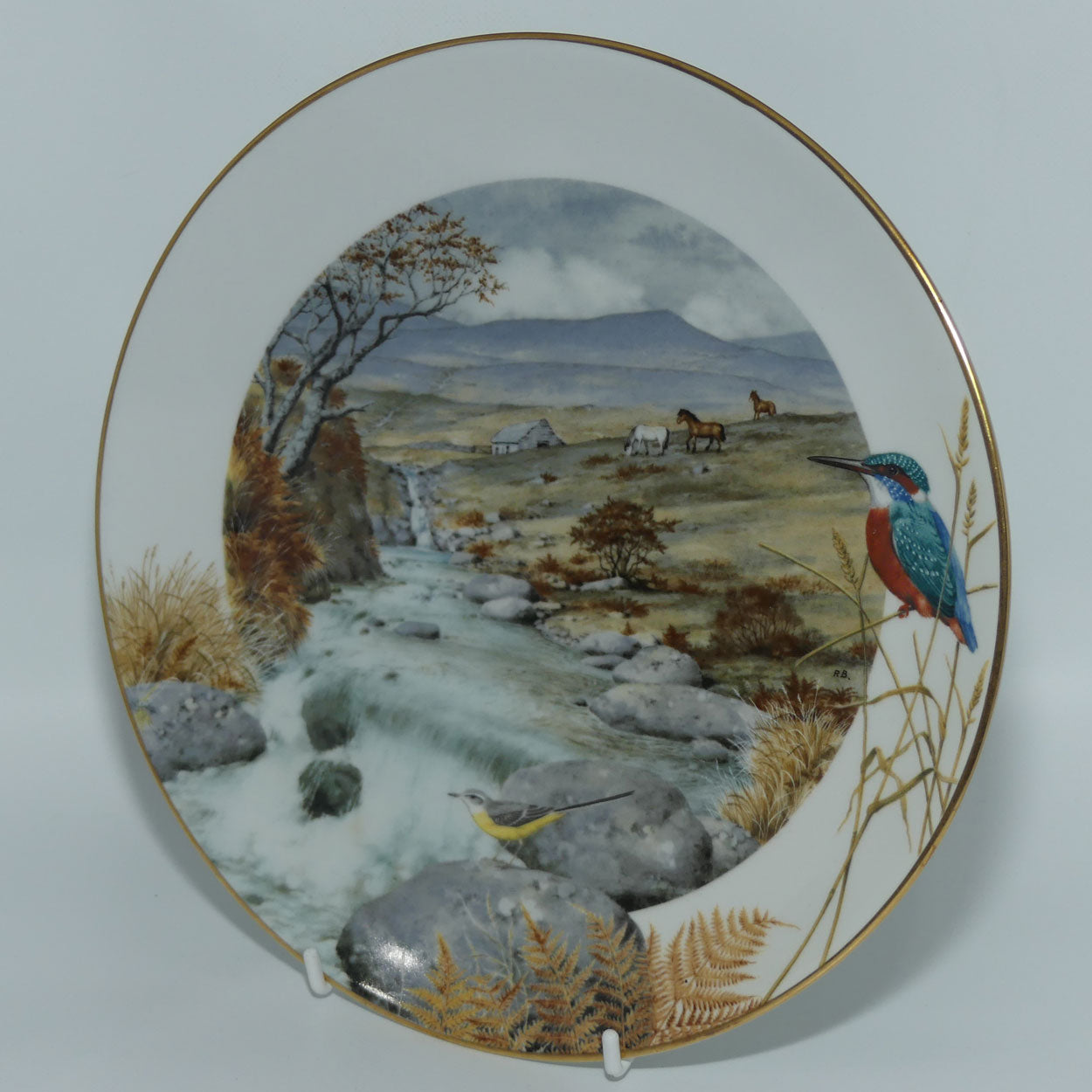 Royal Worcester for Franklin Porcelain | Peter Barnett | Months series | plate #11 | A Secluded Stream in November