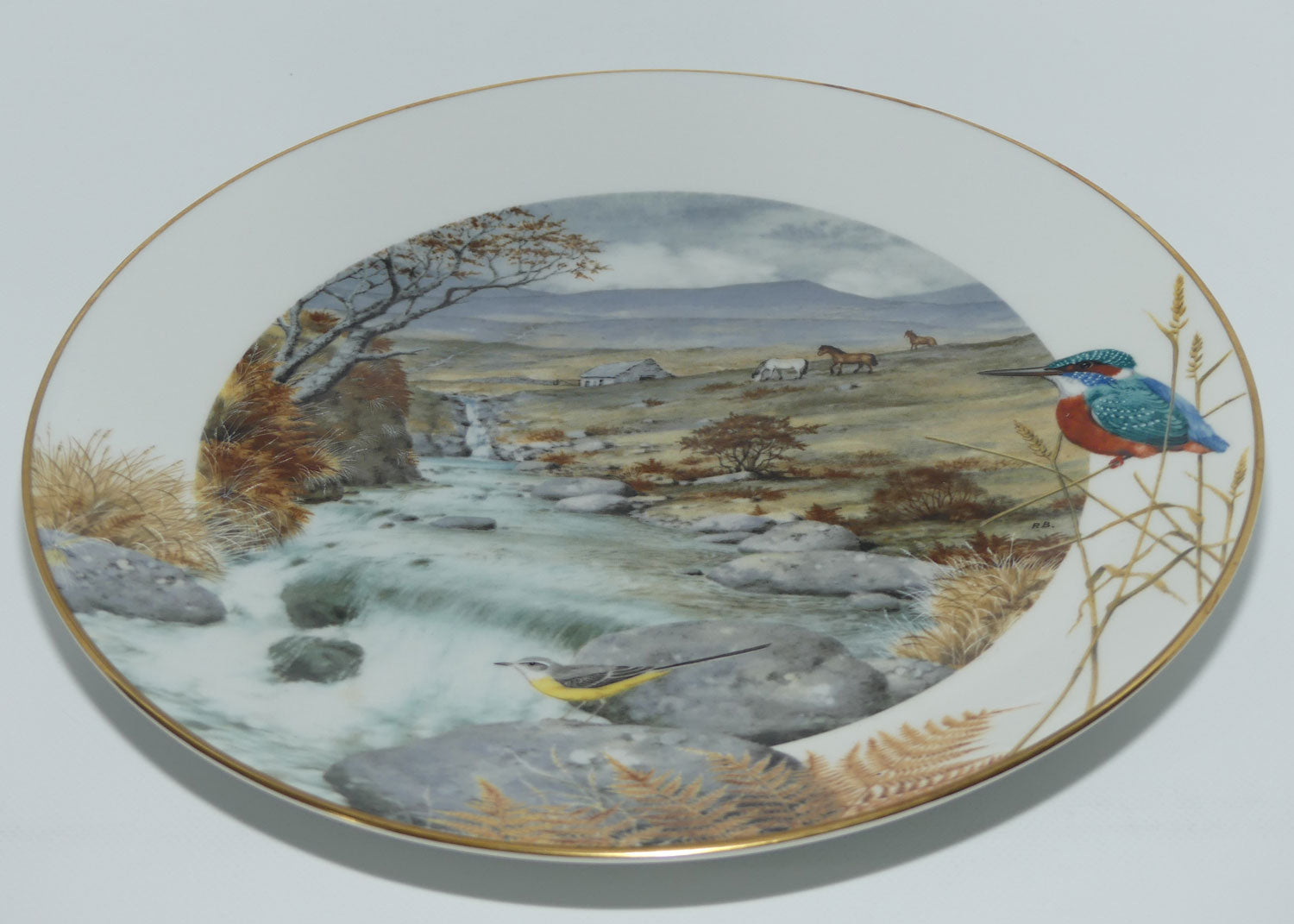 Royal Worcester for Franklin Porcelain | Peter Barnett | Months series | plate #11 | A Secluded Stream in November