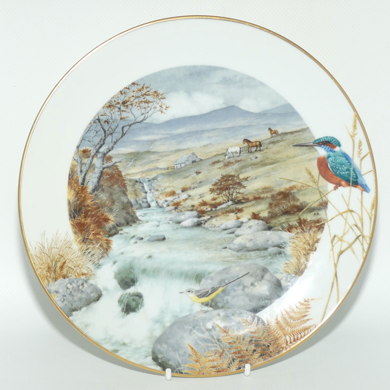 Royal Worcester for Franklin Porcelain | Peter Barnett | Months series | plate #11 | A Secluded Stream in November
