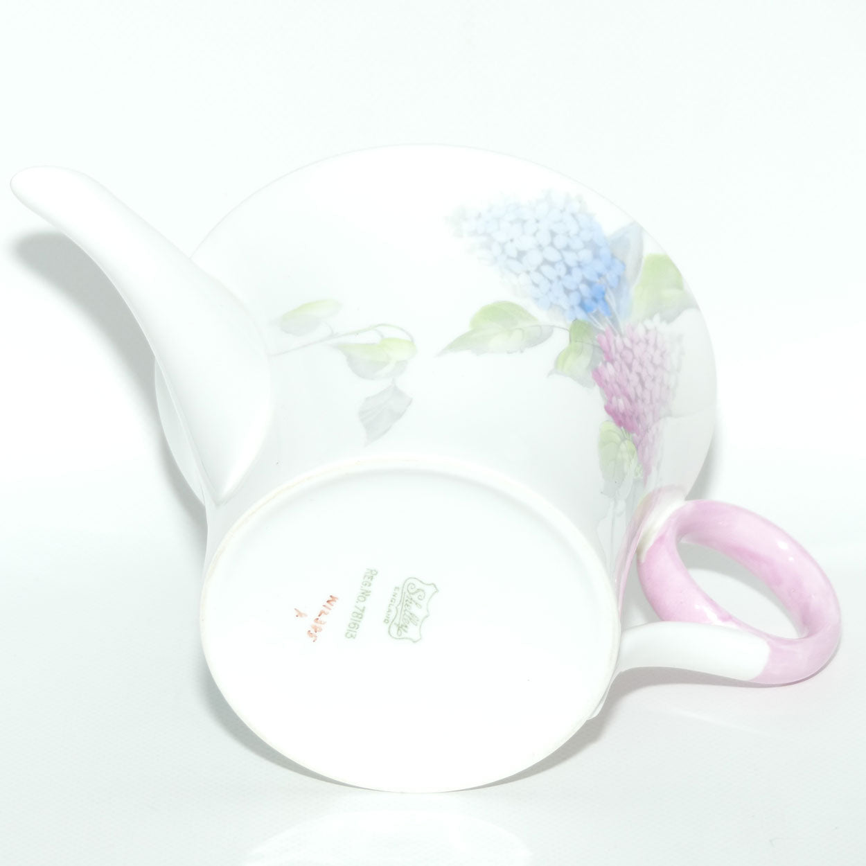 Shelley Regent shape Lilac pattern tea pot | Pink and Blue | 12385