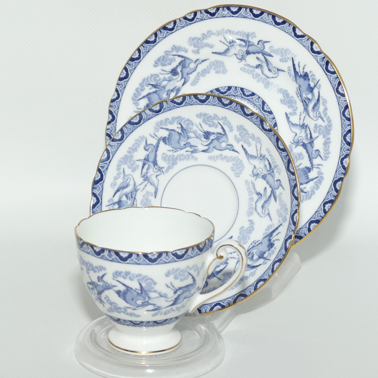 Shelley Ripon shape Blue Storks pattern trio | Small size | 12782