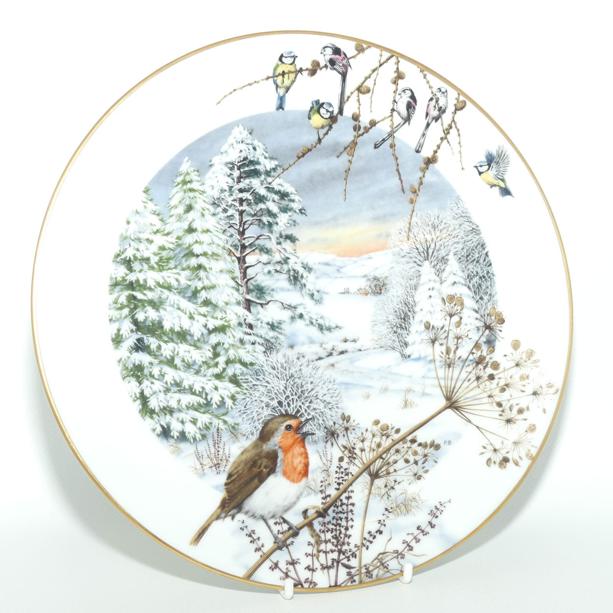 Royal Worcester for Franklin Porcelain | Peter Barnett | Months series | plate #12 | A Country Lane in December