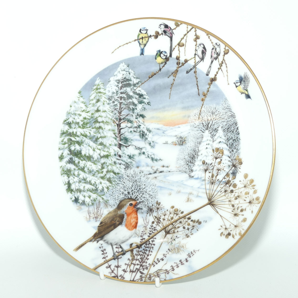 Royal Worcester for Franklin Porcelain | Peter Barnett | Months series | plate #12 | A Country Lane in December