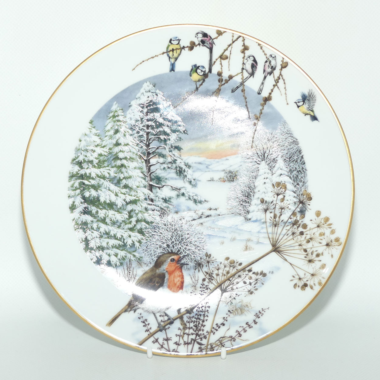 Royal Worcester for Franklin Porcelain | Peter Barnett | Months series | plate #12 | A Country Lane in December