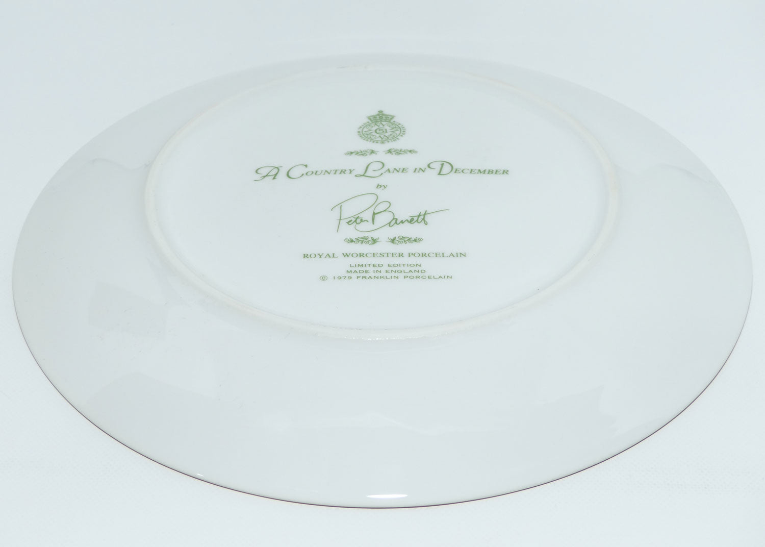 Royal Worcester for Franklin Porcelain | Peter Barnett | Months series | plate #12 | A Country Lane in December
