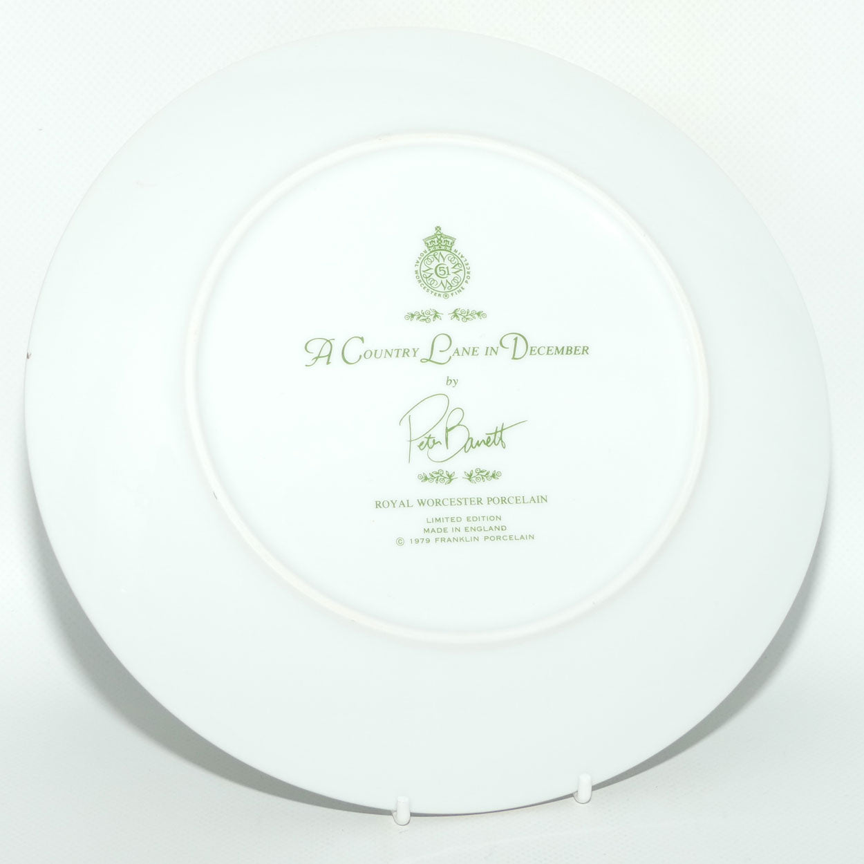 Royal Worcester for Franklin Porcelain | Peter Barnett | Months series | plate #12 | A Country Lane in December